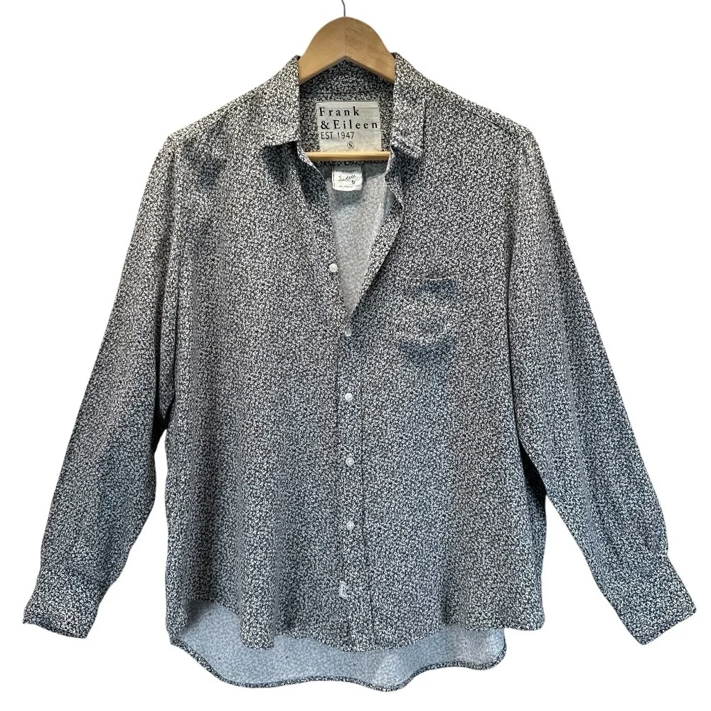 Frank & Eileen Top Eileen Ditsy Floral Modal Relaxed Button Down Shirt Small